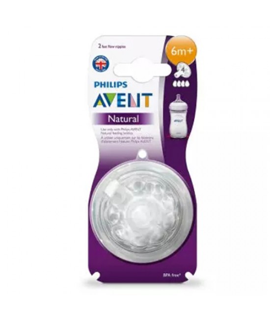 PHILIPS AVENT Natural 4孔奶咀 -  2個裝 (6m+)    